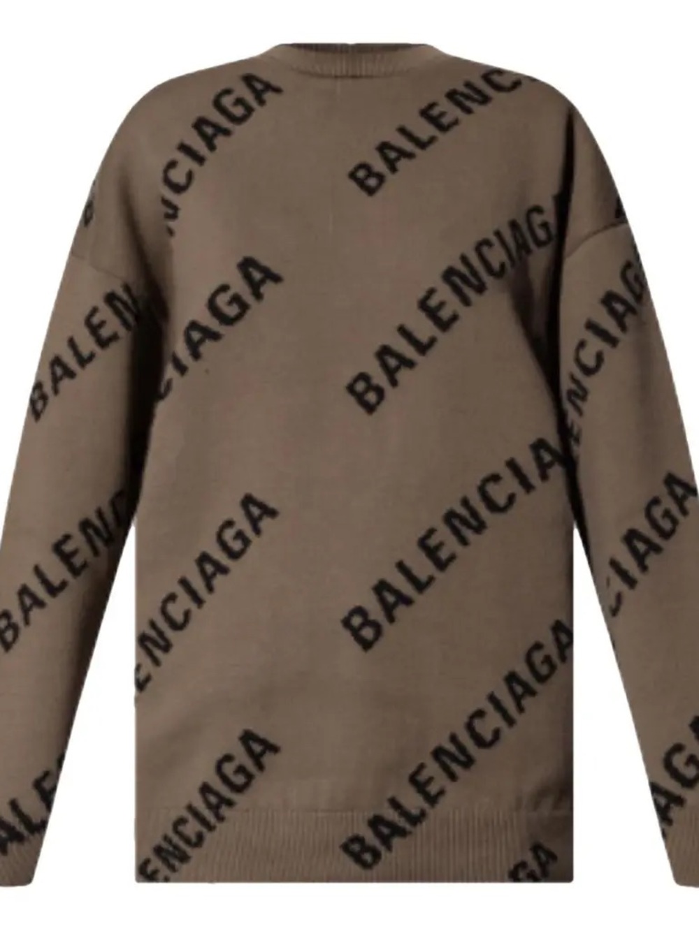 Balenciaga Oversized Logo-Knit Cotton-Blend Sweater